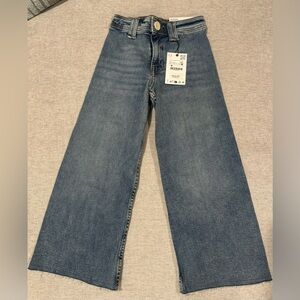 Zara Classic Blue Wide Leg Jeans